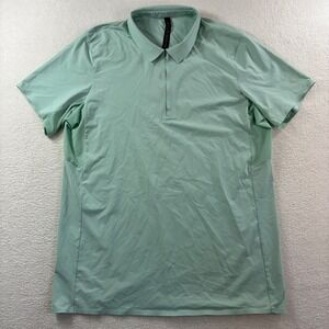 Lululemon Quarter Zip Polo Shirt Mens Lg Green Daydrift Golf Stretch Performance